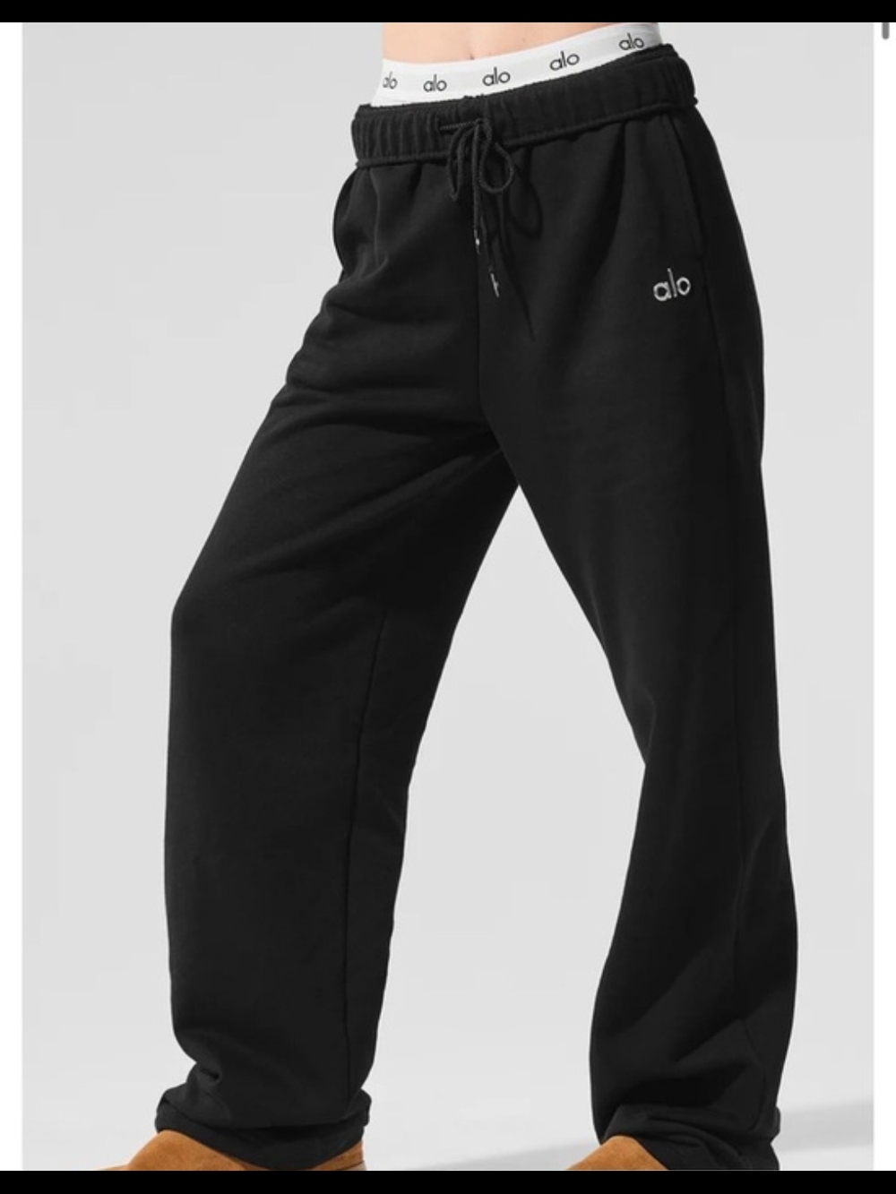 ALO Yoga Black Relaxed Fleece Joggers XL